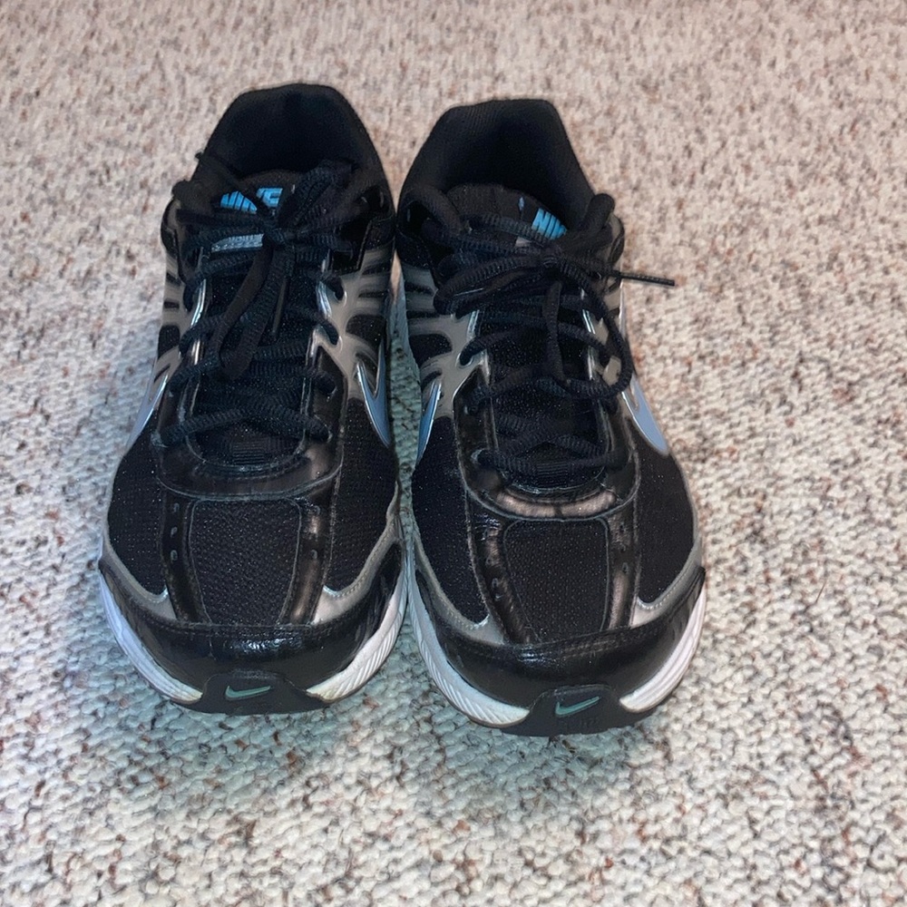 Women’s Nike Dart8 Black Sneakers with Blue Highlights